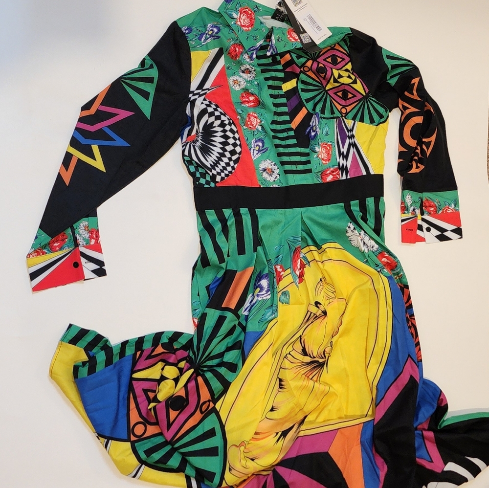 Chic Elegance: LAI MENG FIVE CATS Women's Floral Print Maxi Dress - Casual Butto